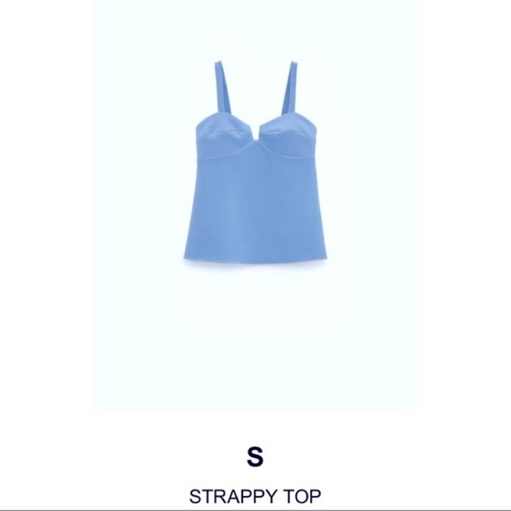 Zara sky blue Strappy Top